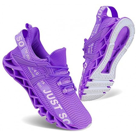 Women's Running Shoes Non Slip Athletic Tennis Walking Blade Type Sneakers Purple