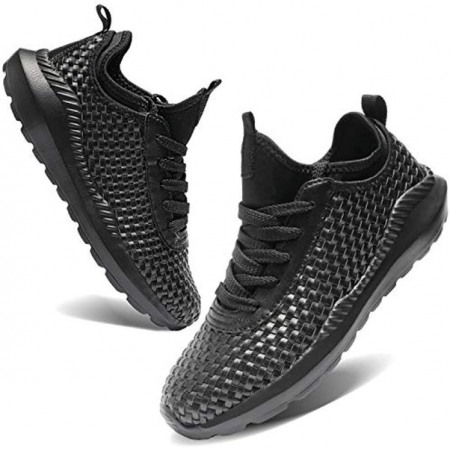 Men and Women Running Shoes Sports Woven Slip Sneakers Casual Basketball Fashion Outdoor Movement Leisure Shoe Black